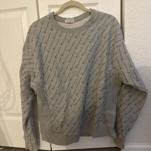 Champion Gray  logo crewneck fits like size medium or large